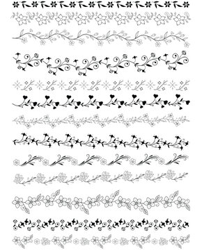 Set of floral Board de ornamentor floral e vector divisor isolated de brocade  design
