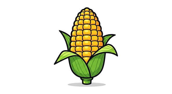 Edible Corn Cob Illustration.