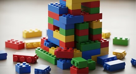 Obraz premium Colorful Lego Blocks Tower.
