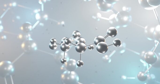 Iminodiacetic acid rotating 3d molecule, molecular structure of chelating agent seamless video
