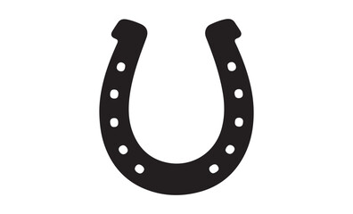 Horse shoe silhouette, Horseshoe icon vector illustration