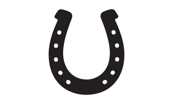Horse shoe silhouette, Horseshoe icon vector illustration