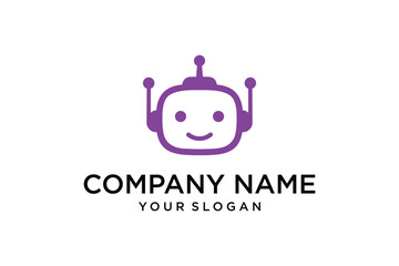 Bot logo design concept. Virtual smart assistant Bot icon. Robot head with speech bubble. Customer support service. Vector illustration