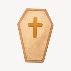 Obraz premium Coffin-shaped cookie with cross.