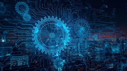 Futuristic Digital Gear System and Technology Network