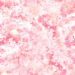 Seamless abstract watercolor pattern with soft pink textures and flowing brushstrokes. Hand drawn backdrop. Grunge template for interior decor, beauty poster, banner designs.