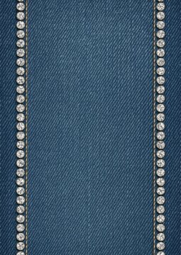 Elegant denim with diamond border