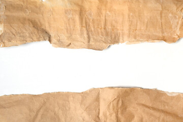 brown old paper texture frame isolated on white background.