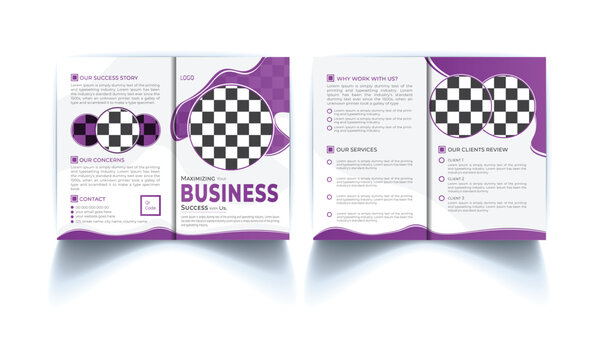 Creative colorful corporate business bifold brochure template design for creative, corporate company bifold leaflet, magazine, annual report, booklet, business plan, print & promotion 