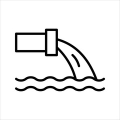waste water Icon. Symbol isolated white background. vector illustration. color editable.