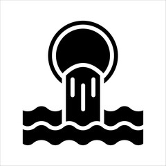 waste water Icon. Symbol isolated white background. vector illustration. color editable.