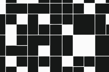 Vector art of abstract black and white square pattern background, creating a modern and geometric composition