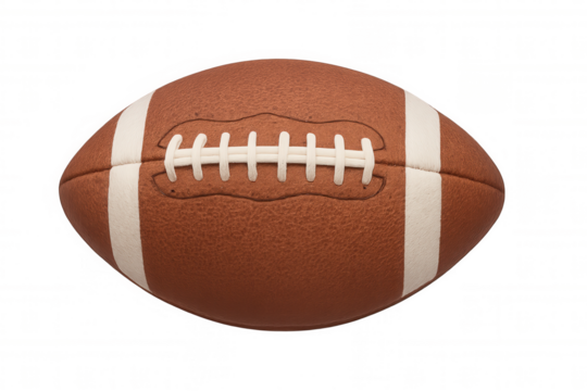 American football ball with laces and white stripes, representing sport, game, competition, and healthy lifestyle - Powered by Adobe