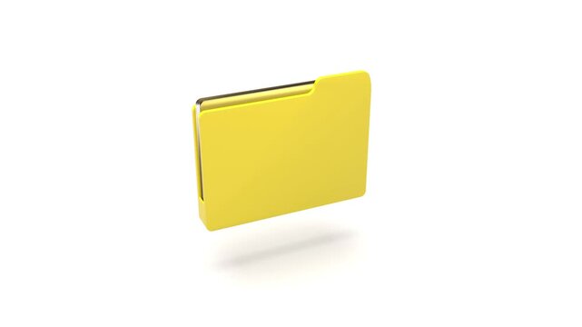 Color rainbow office folder on white bg able to loop endless 4k