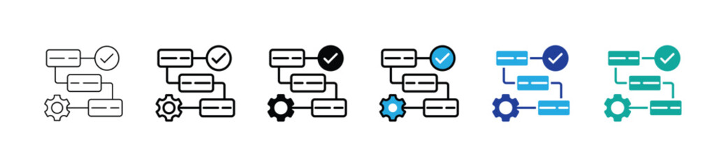 Workflow Process and Task Management Icon Set