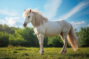 Obraz premium Pale-colored small horse