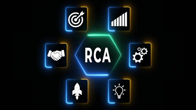 Root Cause Analysis Concept on the transparent background. Represents finding the root cause of the problem, solving the organization's problems to make it sustainable. Idea of analysis. 4k video.