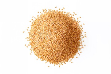 Close-up of Dry Cereal Seeds in a Bowl, Heap of Barley and Wheat Grains, Organic Healthy Food on White Surface from Above