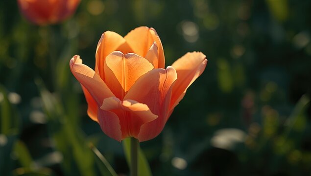 Apricot-colored Parrot Tulip from Division 10 with Unique Feathered Petals