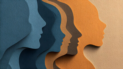 Papercut Negative-Space Crowd