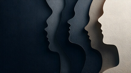 Papercut Negative-Space Crowd