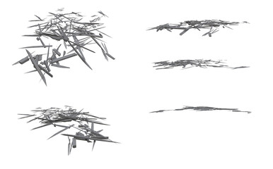 Wood debris isolated transparent background 3d rendering
