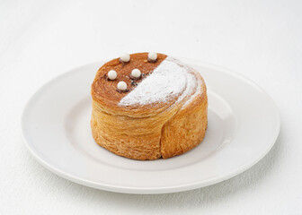 Gourmet Sweet Pastry with Chocolate and Powdered Sugar