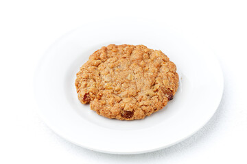 Classic Oatmeal Raisin Cookie on a White Plate