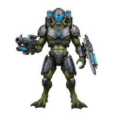 Alien soldier in futuristic armor action figure