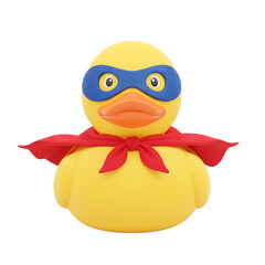 Superhero rubber duck with a cape
