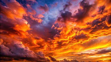 Fototapeta premium Dramatic clouds with vibrant hues of orange and pink in a dark sky with a hint of sunset , pink, colorful, pink, colorful
