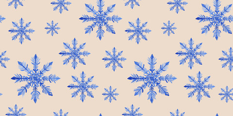 seamless snowflake ornament Christmas winter cold isolated illustration in the background