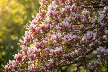Fototapeta premium Magnolia blossoms in full bloom