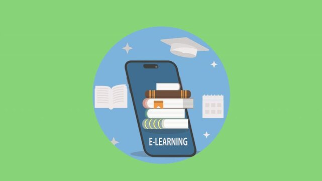 Online courses e-learning vector banner,digital education through internet 