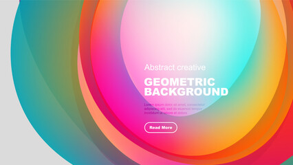 Vibrant overlapping circles create dynamic abstract background. Text element present, inviting further exploration.