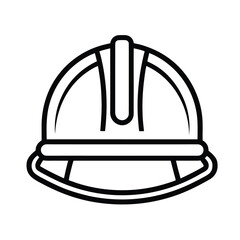 Outline vector icon of a labor hat. Labor hat vector illustration.