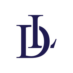 logo design vector initial letter dl with serif font for legal company	
