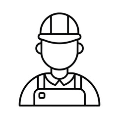 Outline vector icon of a laborer. Line art vector illustration of a laborer/worker.