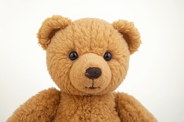 Fototapeta premium Retro teddy bear on a plain white backdrop