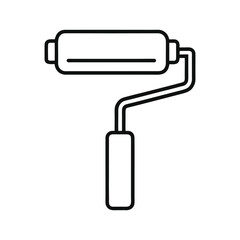 Paint roller line icon vector illustration. Vector art of a paint roller for design and decoration projects.
