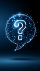 Speech Bubble With Question Mark Icon Representing Customer Support Help Center Online FAQ Assistance Digital Communication Problem Solving Inquiry And Virtual Discussion. Vertical