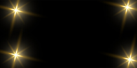 Sun flare on the black background. Eps 10