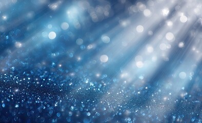 Abstract shimmering background with bokeh effect and bright light rays