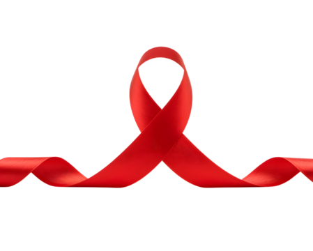 World aids day red ribbon awareness symbol for hiv aids prevention and support isolated on transparent background
