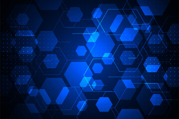 vector sci-fi hexagonal futuristic pattern, innovation future technology background	
