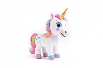 Fototapeta premium Toy unicorn on a white background