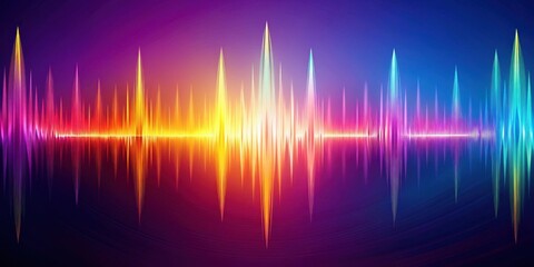 A vibrant sound wave with sharp peaks and gentle valleys, radiating energy and motion, set against a soft gradient background, conveying dynamism and movement , oscillation, vibration