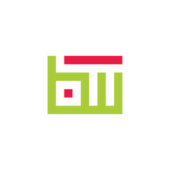 letter bw simple linear colorful stripes logo vector