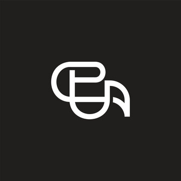 letter pua abstract infinity geometric lines logo vector