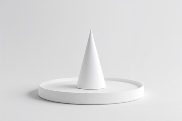 Fototapeta premium White cone positioned on a plate